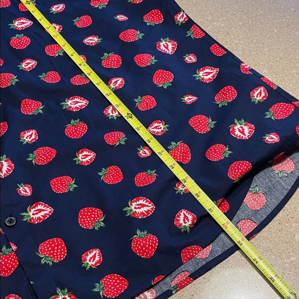 JOGAL Men's Blue Strawberry Print Casual Shirt - Picture 10 of 10